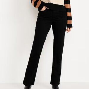Old Navy Extra High-Waisted Straight Jeans, Black, Size 14
